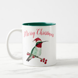 Frohe Weihnachten Hummingbird  Zweifarbige Tasse