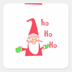 Frohe Weihnachten Humorvoller Weihnachtsmann-Maus  Quadratischer Aufkleber