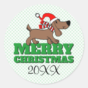 Frohe Weihnachten Hund Aufkleber 3 Zoll (Bogen von