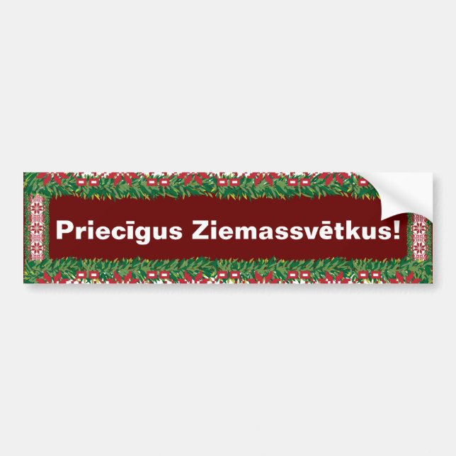 Frohe Weihnachten I Priecīgus Ziemassvētkus Autoaufkleber (Vorne)