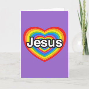 Frohe Weihnachten. Ich Liebe Jesus. Jesus-Herz Feiertagskarte
