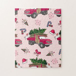 Frohe Weihnachten Icon Muster - Ästhetischer Feier Puzzle