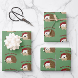 Frohe Weihnachten! Igel Geschenkpapier Set