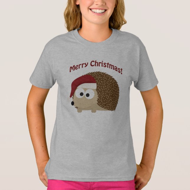 Frohe Weihnachten! Igel T-Shirt (Vorderseite)
