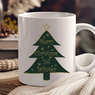 Frohe Weihnachten ihr alle dekorierter Tannenbaum Tasse