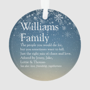 Frohe Weihnachten Ihr Familienurlaub Ornament