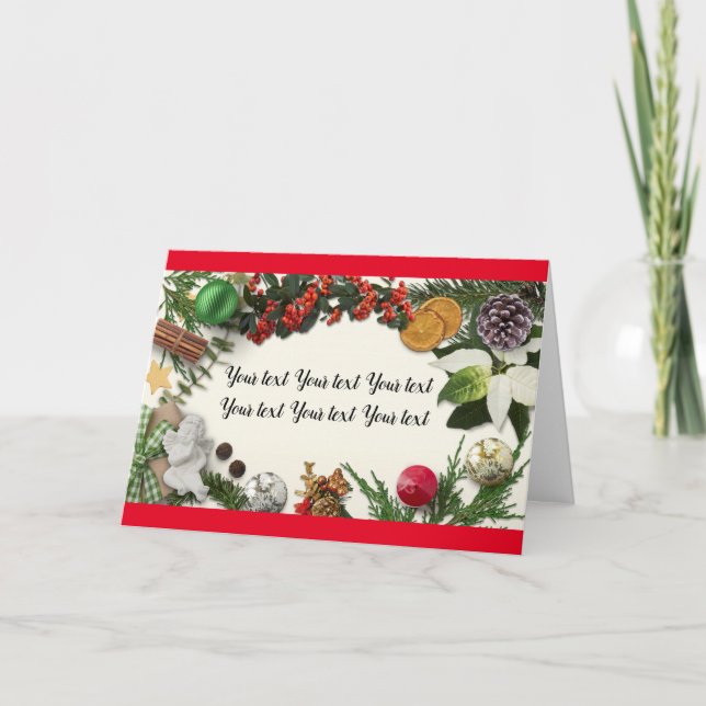 Frohe Weihnachten Ihr Text Grußkarte Karte (Vorderseite)