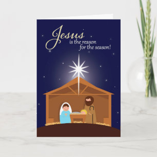 Frohe Weihnachten Illustrierte Krippe Szene