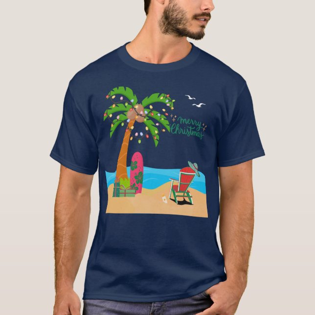 Frohe Weihnachten im Beach T - Shirt (Vorderseite)