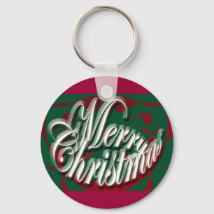 Frohe Weihnachten im Grünen Schlüsselanhänger