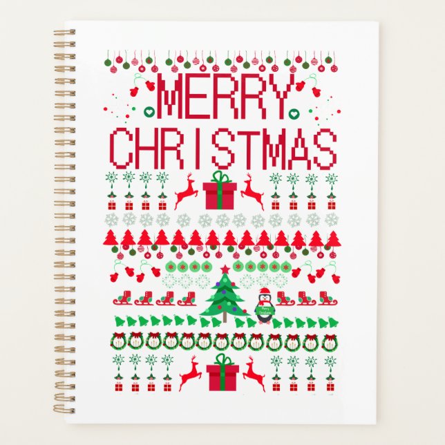 Frohe Weihnachten im hässlichen Pullover-Stil Planer (Vorderseite)