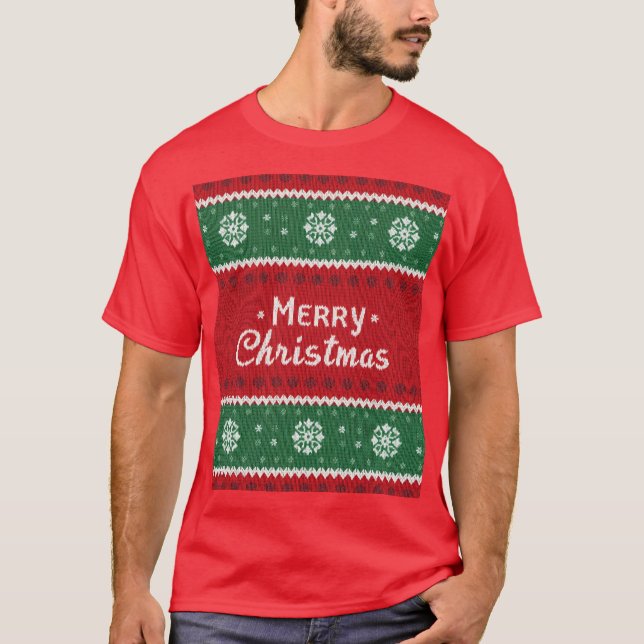 "Frohe Weihnachten im hässlichen Sweater Style T - T-Shirt (Vorderseite)