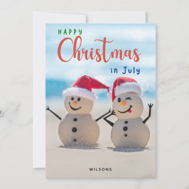 Frohe Weihnachten im Juli Beach Snowman (Vorderseite)