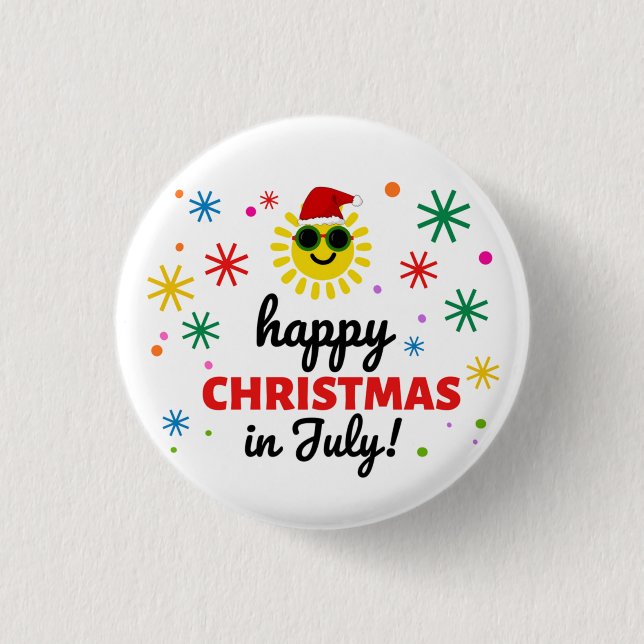 Frohe Weihnachten im Juli Button (Vorderseite)