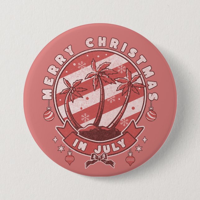 Frohe Weihnachten im Juli Button (Vorderseite)