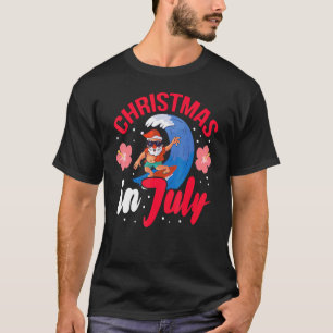 Frohe Weihnachten im Juli Sommer Surfen Santa Tis  T-Shirt