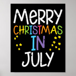 Frohe Weihnachten im Juli Sterne Sommer Xmas Männe Poster