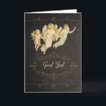 Frohe Weihnachten im Norwegischen, Gott Jul, Engel<br><div class="desc">Translation: "Frohe Weihnachten" auf Norwegisch. Diese stilvolle und trendige Weihnachtskarte (Chalkboard-Effekt) ist mit Vintagen Engeln (mit freundlicher Grafie) auf einem Vintag inspiriert grungy Kalkboard mit erodischem Text und Wirbel ausgestattet. Sie können Text innerhalb einer Karte bearbeiten. Benutzerdefinierte Anforderungen</div>