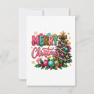Frohe Weihnachten im Prep-Stil RSVP Karte