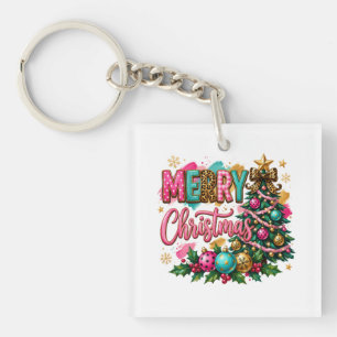 Frohe Weihnachten im Prep-Stil Schlüsselanhänger