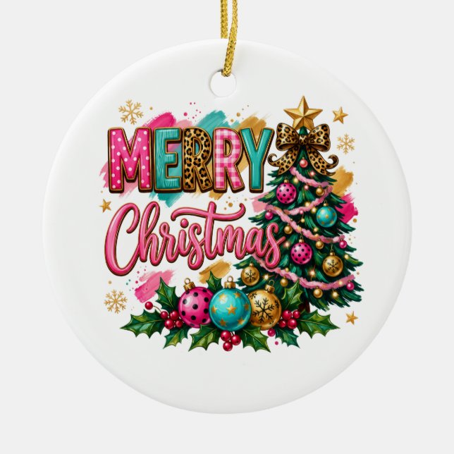 Frohe Weihnachten im Prepper-Stil Keramik Ornament (Vorne)