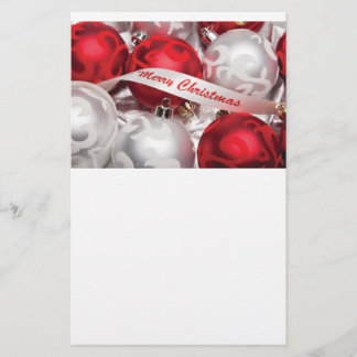 Frohe Weihnachten im roten silbernen Weiß Briefpapier