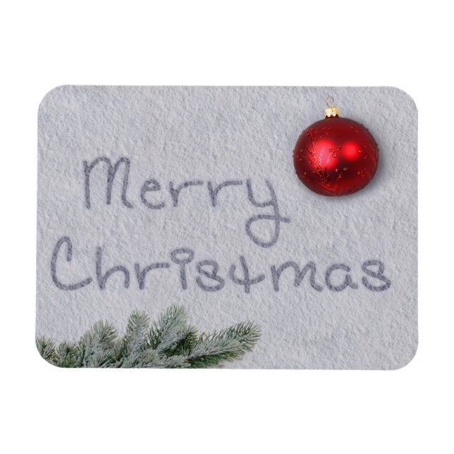 Frohe Weihnachten im Schnee geschrieben Magnet (Horizontal)