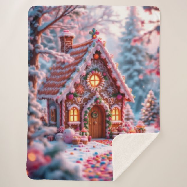 Frohe Weihnachten im Winter  Sherpadecke (Vorderseite)