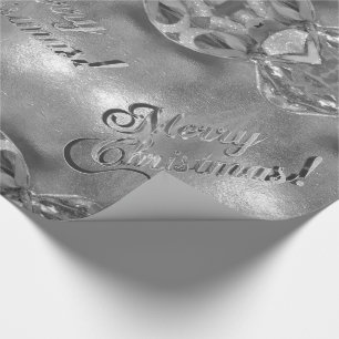Frohe Weihnachten Imitat Silver Foil Script Elegan Geschenkpapier
