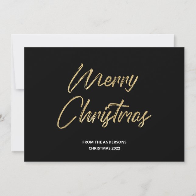 Frohe Weihnachten Imitate Gold Foil und Black (Vorderseite)