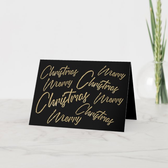 Frohe Weihnachten Imitate Gold Foil und Black (Vorderseite)
