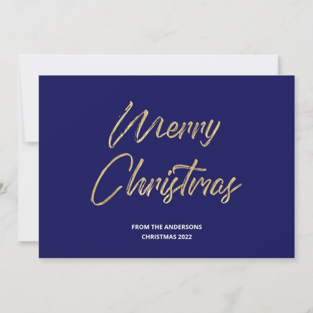 Frohe Weihnachten Imitate Gold Foil und Blue (Vorderseite)