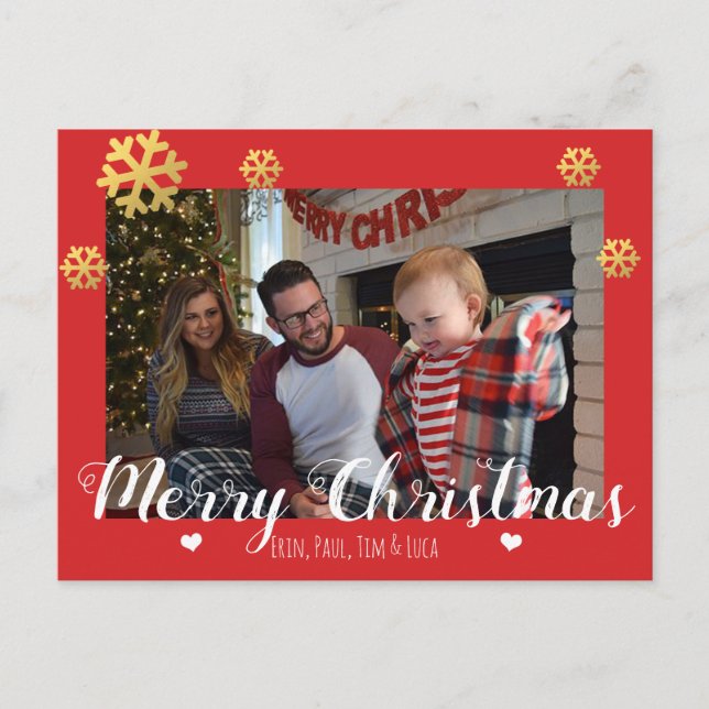 Frohe Weihnachten Imitate Gold Snowflakes (Vorderseite)