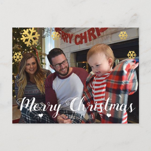 Frohe Weihnachten Imitate Gold Snowflakes (Vorderseite)