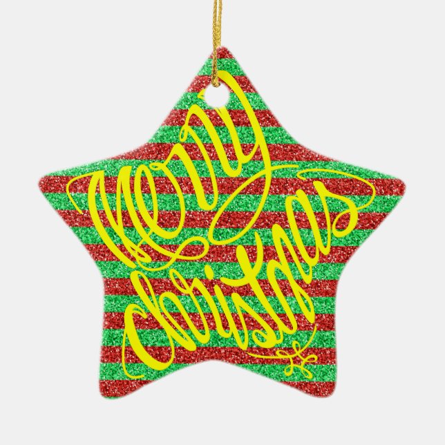 Frohe Weihnachten in 8 Sprachen und schöne Feierta Keramik Ornament (Vorne)