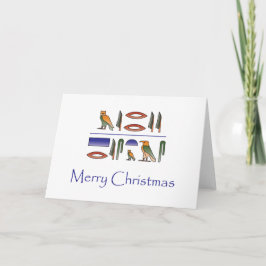 Frohe Weihnachten in ägyptischer Hieroglyphics-Kar