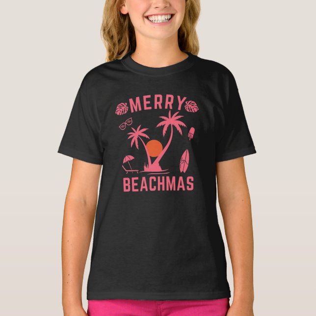 Frohe Weihnachten in Beachmas im Juli T-Shirt (Vorderseite)