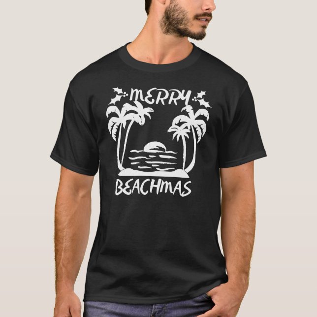 Frohe Weihnachten in Beachmas im Juli T-Shirt (Vorderseite)