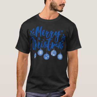 Frohe Weihnachten in Blau und Weiß T-Shirt