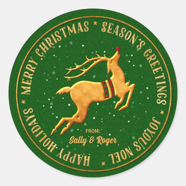 Frohe Weihnachten in den multi Sprachen Runder Aufkleber (Vorderseite)