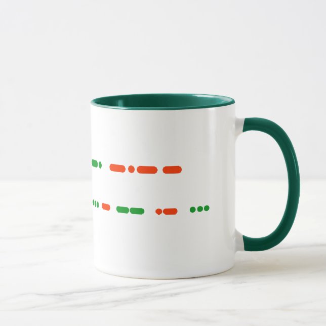 Frohe Weihnachten in der Morsealphabet-Tasse Tasse (Rechts)