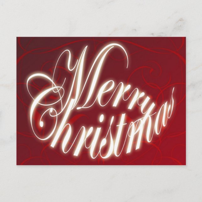 Frohe Weihnachten in der roten Postkarte (Vorderseite)