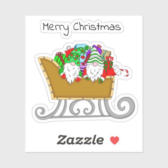 Frohe Weihnachten | In einem festlichen Schlitten  Aufkleber (Blatt)