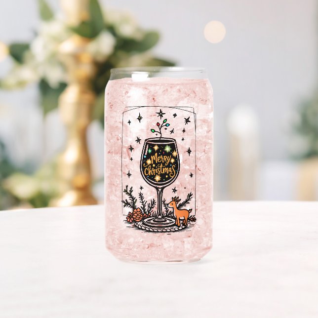 Frohe Weihnachten in einem Weinglas Dosenglas (Insitu (Hochzeit))