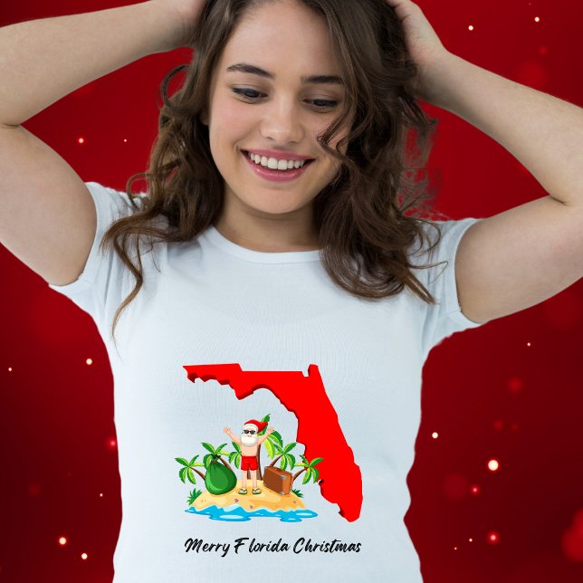Frohe Weihnachten in Florida! Santa und Palmen T-Shirt (Von Creator hochgeladen)
