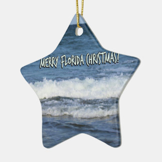 Frohe Weihnachten in Florida über dem Ozean Keramik Ornament