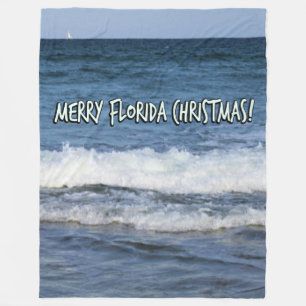 Frohe Weihnachten in Florida über dem Ozean Weißer Fleecedecke