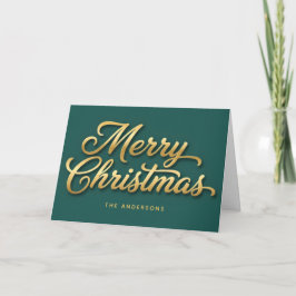 Frohe Weihnachten in Gold Luxe Retro Schrift