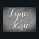 Frohe Weihnachten in niederländischer Chalkboard T<br><div class="desc">Frohe Weihnachtswünsche in niederländischer Sprache "Fijne Krest",  Handwriting Typografie Chalkboard Blackboard Schwarz-Weiß-Feiertage Weihnachtszeit Custom Happy Holidays Weihnachtskarte,  können Sie auch einfach den Namen und die Adresse des Empfängers hinzufügen,  wenn Sie es auf Zuhause hinzufügen möchten,  löschen Sie einfach den Text.</div>