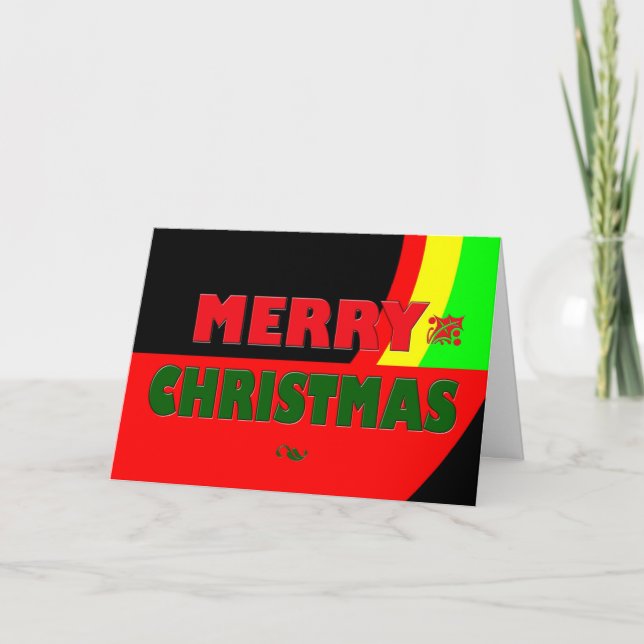 Frohe Weihnachten in Rasta Farben (Vorderseite)